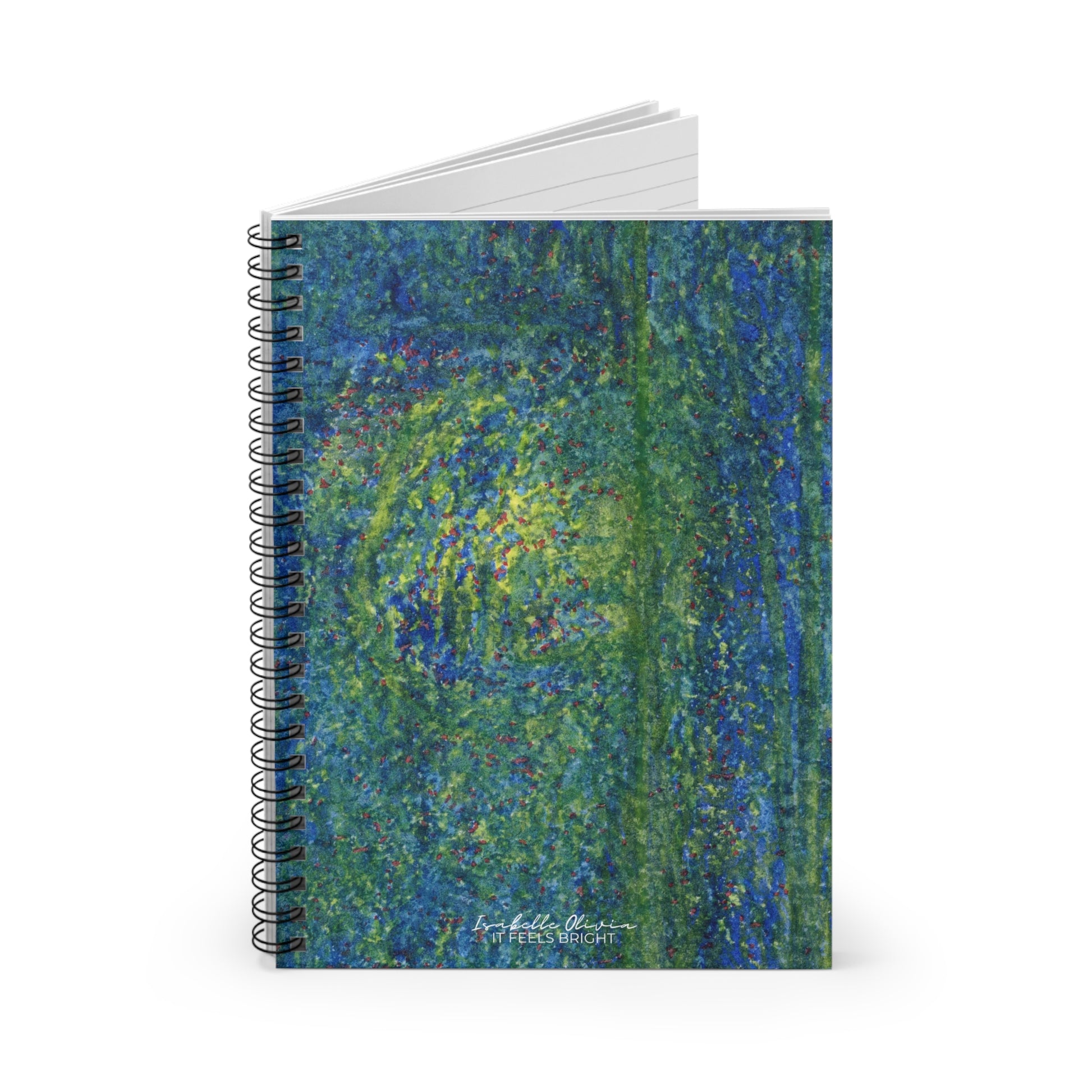 Spiral notebook inspired by It Feels Bright, an Isabelle Olivia original